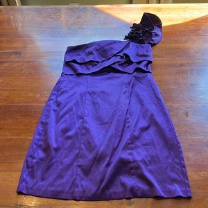 Purple one shoulder dress